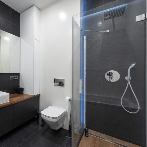 shower glass partition work